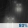Tonight: Rain. Cloudy. Low around 50, with temperatures rising to around 53 overnight. South southwest wind 13 to 18 mph, with gusts as high as 25 mph. Chance of precipitation is 80%. New rainfall amounts between a quarter and half of an inch possible. Tonight: Rain
